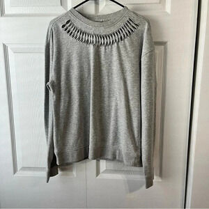Victoria Sport Sweatshirt Womens Size Sm/P Cutout Long Sleeve Gray